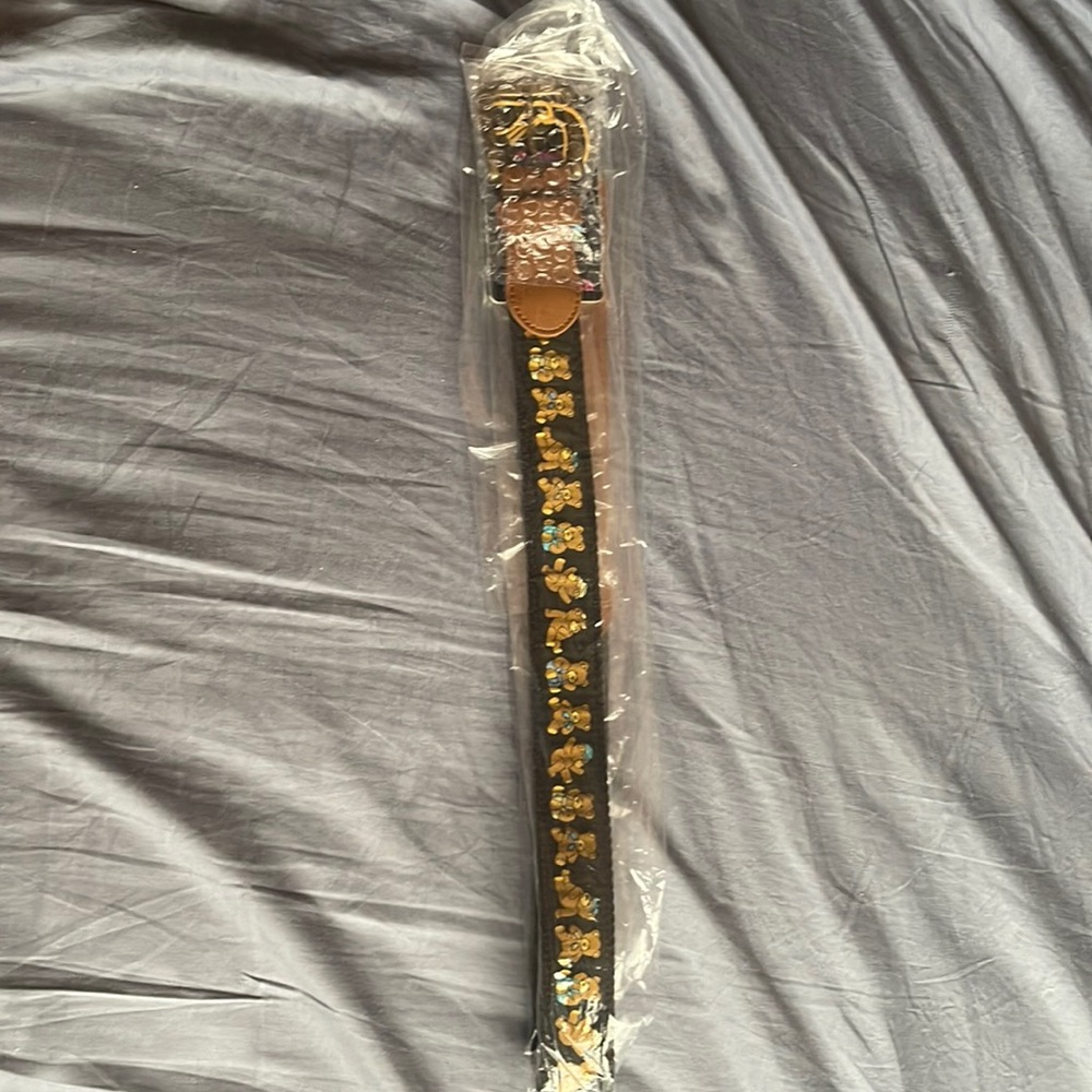Teddy Fresh bear and faux leather belt Small/medium